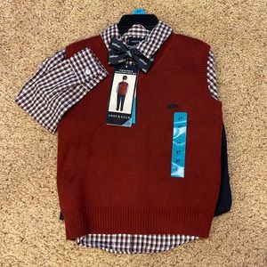 Boys 4T Dress Shirt, Slack, Sweater Set